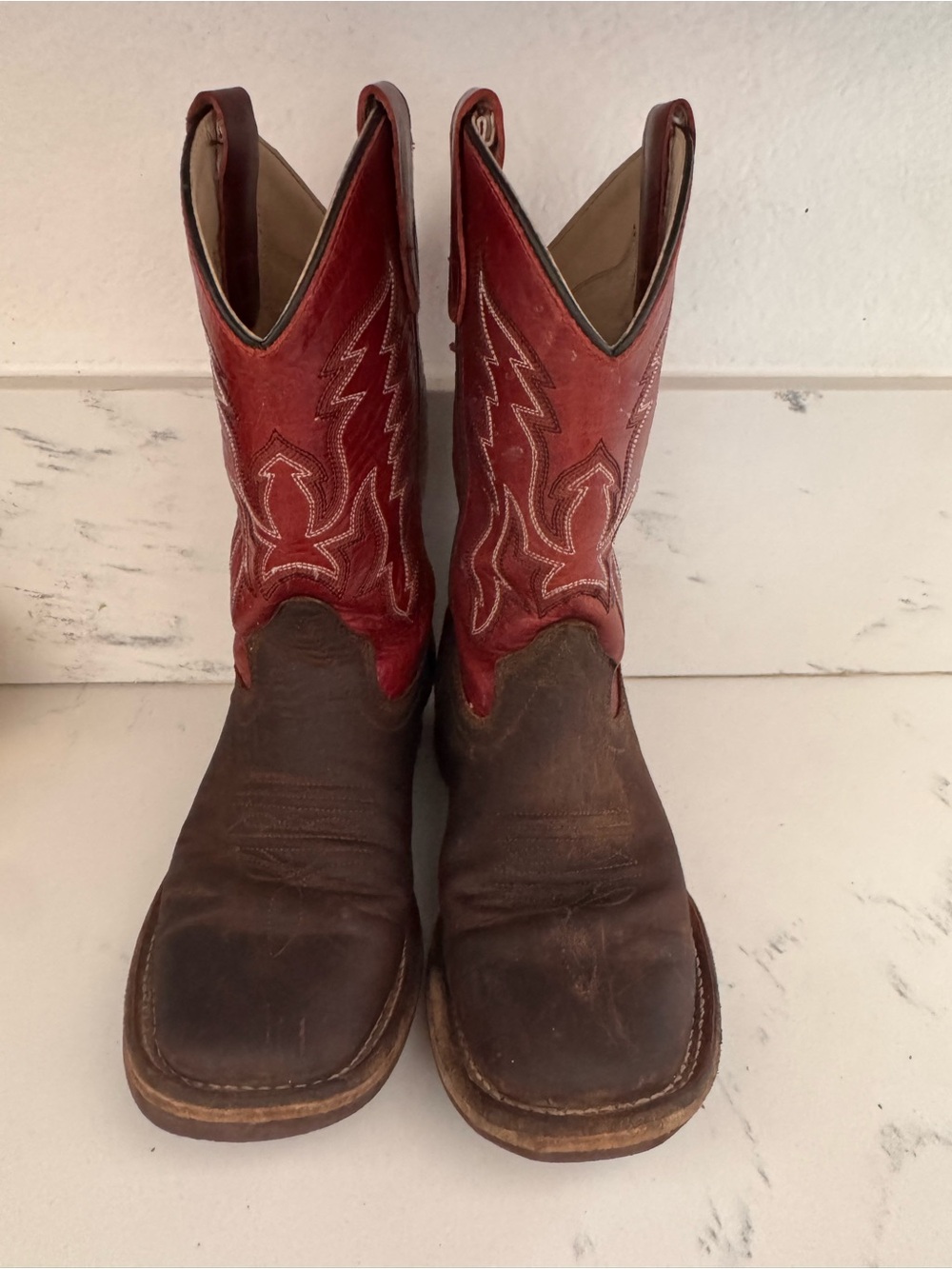 Cody James burgundy square toe youth pull on boot